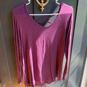 Purple Long Sleeve Shirt w/ Criss Cross Back